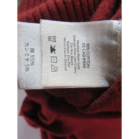 Eddie Bauer Mens Sweater XL Red Cashmere Blend V Neck Pullover Cabincore‎ Cozy - Picture 6 of 8